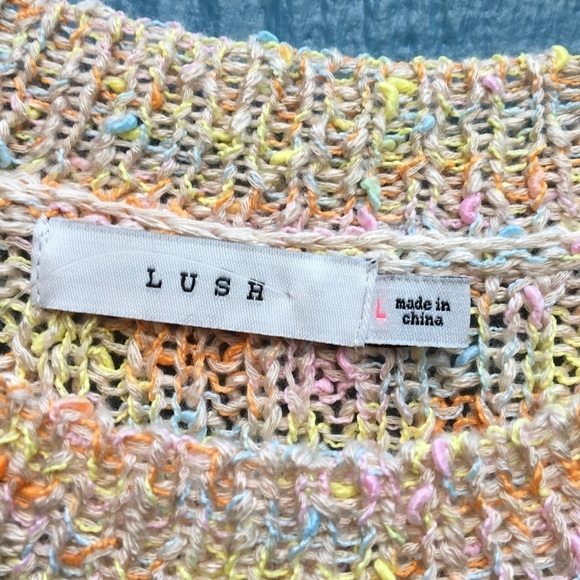 NWT Lush Gianna Knit Ribbed Long Sleeve Sweater L - Picture 5 of 7